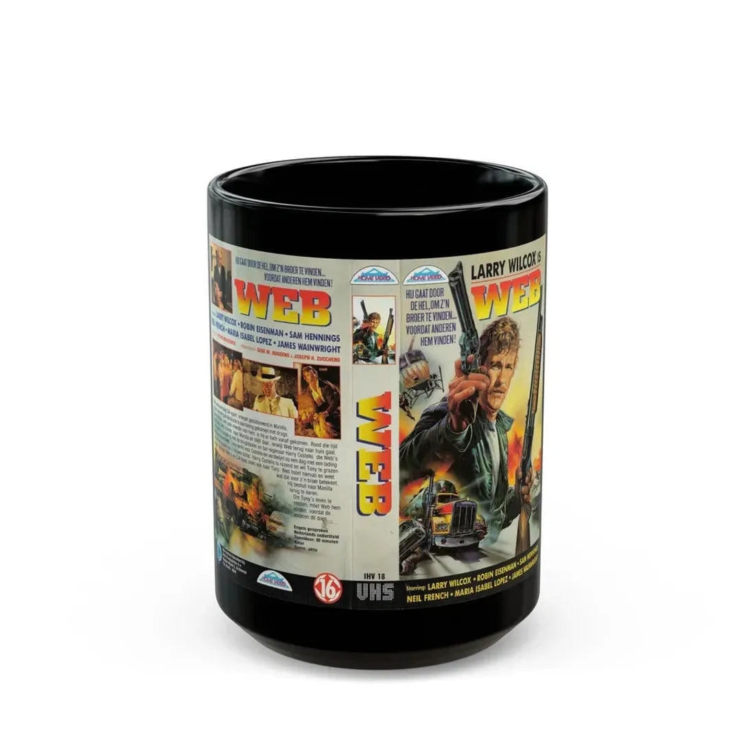 WEB LARRY WILCOX (VHS COVER) - Black Coffee Mug 15oz - Go Mug Yourself
