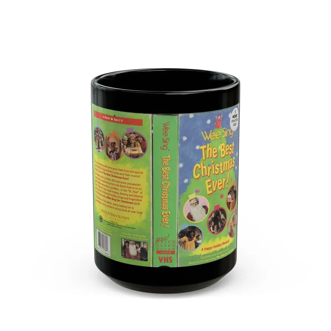 WEE SING THE BEST CHRISTMAS EVER (VHS COVER) - Black Coffee Mug 15oz - Go Mug Yourself