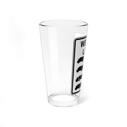 WEIGHT LIMIT me 3 om 2071 emmy 21 Ee 2ST Delaware R12-5-DE (Delaware) (Road Sign) Pint Glss 16oz - Go Mug Yourself