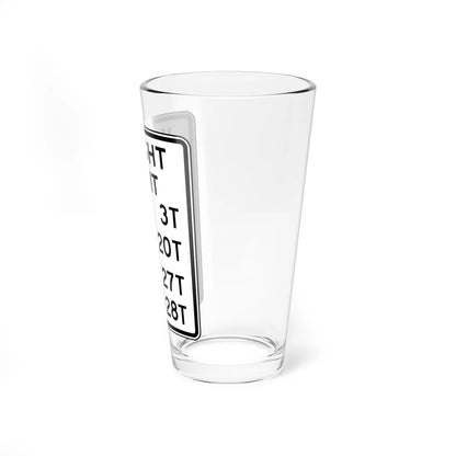 WEIGHT LIMIT me 3 om 2071 emmy 21 Ee 2ST Delaware R12-5-DE (Delaware) (Road Sign) Pint Glss 16oz - Go Mug Yourself