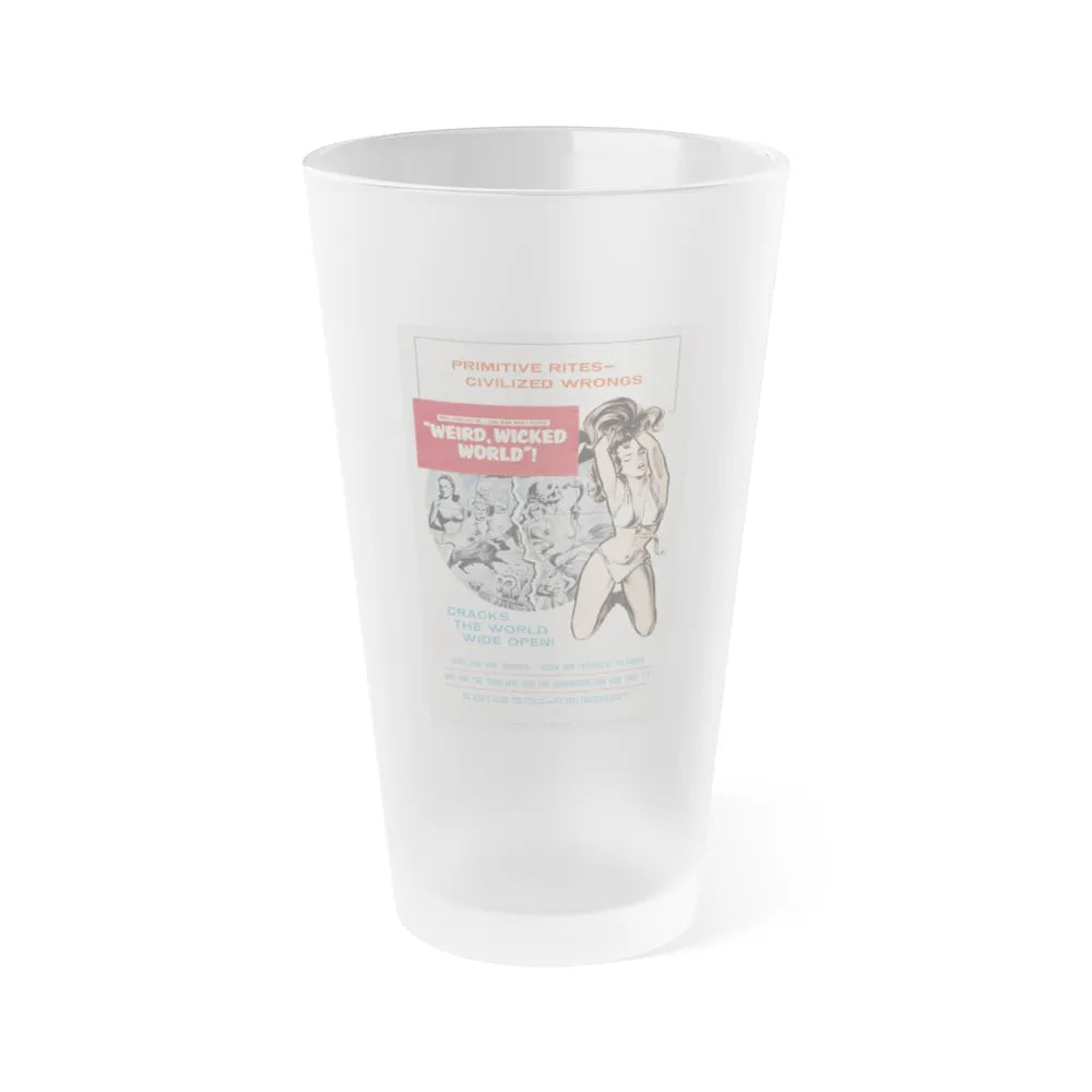 WEIRD, WICKED WORLD! 1964 Movie Poster - Frosted Pint Glass 16oz-16oz-Frosted-Go Mug Yourself