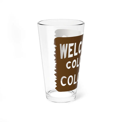 Welcome to Colorful Colorado road sign (Colorado) (Road Sign) Pint Glss 16oz - Go Mug Yourself