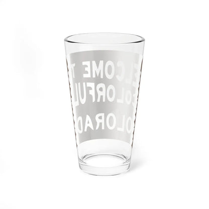 Welcome to Colorful Colorado road sign (Colorado) (Road Sign) Pint Glss 16oz - Go Mug Yourself