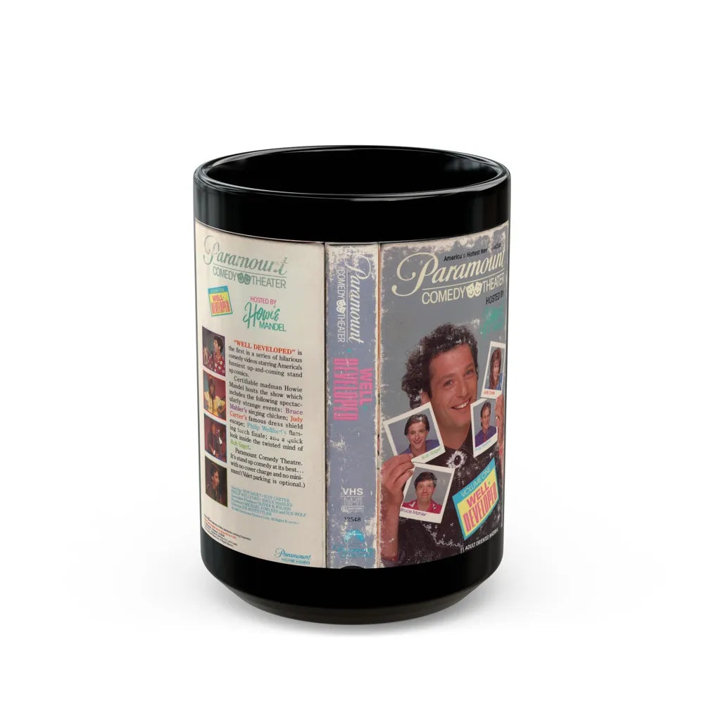 WELL DEVELOPED PARAMOUNT COMEDY THEATER HOSTED BY HOWIE MANDEL (VHS COVER) - Black Coffee Mug-15oz-Go Mug Yourself