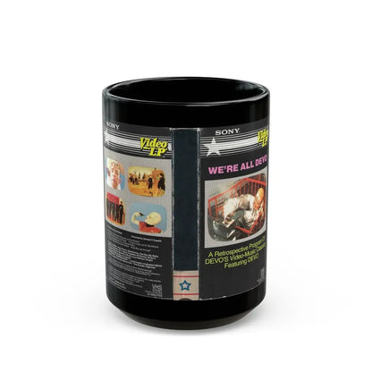 WERE ALL DEVO (VHS COVER) - Black Coffee Mug 15oz - Go Mug Yourself