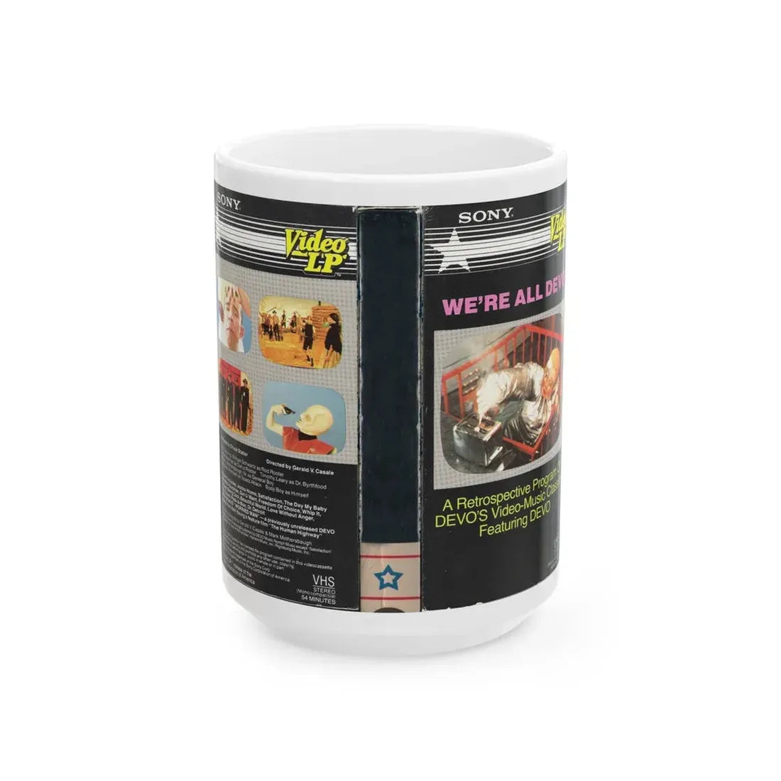 WERE ALL DEVO (VHS COVER) - White Coffee Mug 15oz - Go Mug Yourself