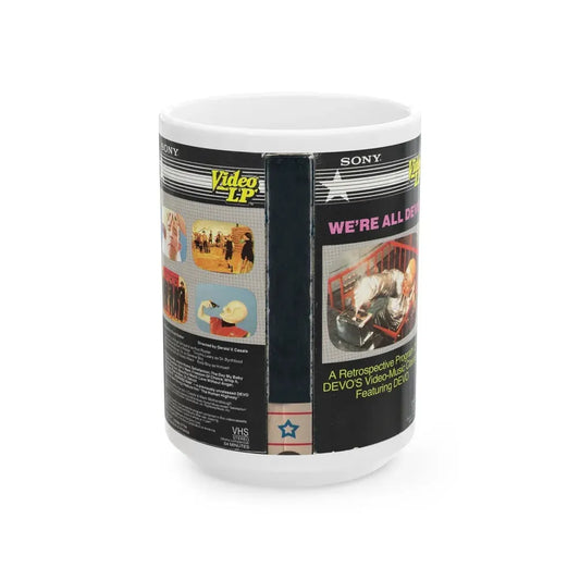 WERE ALL DEVO (VHS COVER) - White Coffee Mug 15oz - Go Mug Yourself