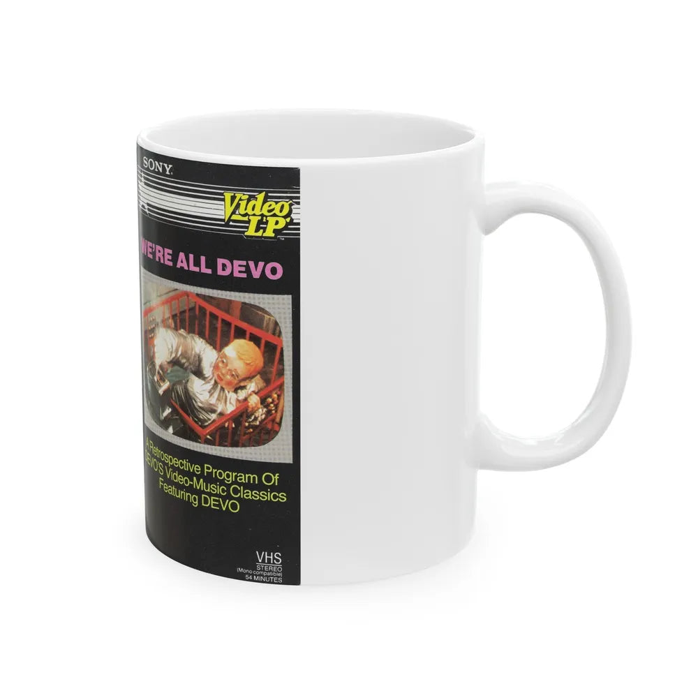 WERE ALL DEVO (VHS COVER) - White Coffee Mug-Go Mug Yourself