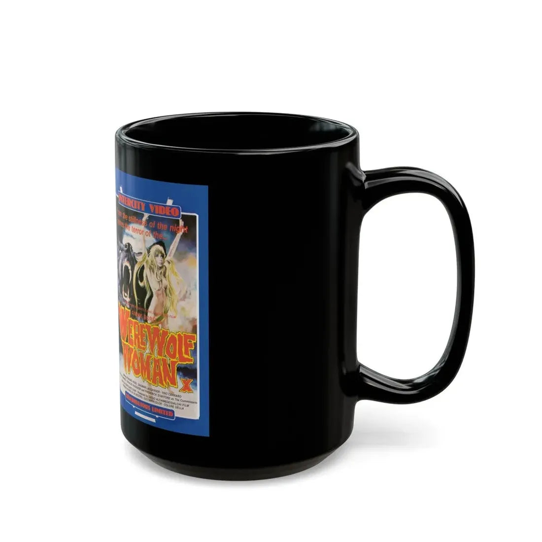 WEREWOLF WOMAN version2 (VHS COVER) - Black Coffee Mug - Go Mug Yourself