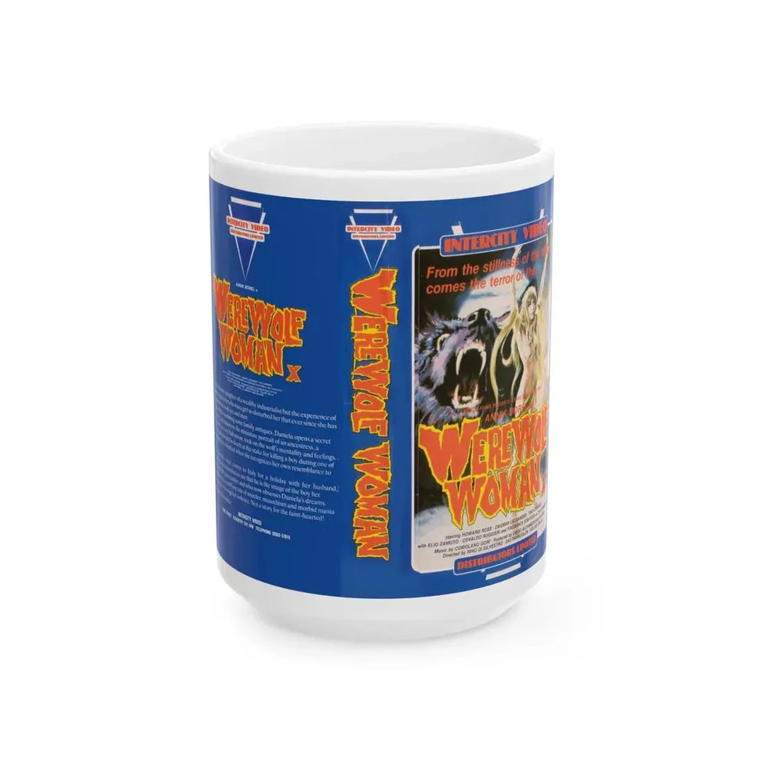 WEREWOLF WOMAN (VHS COVER) - White Coffee Mug 15oz - Go Mug Yourself