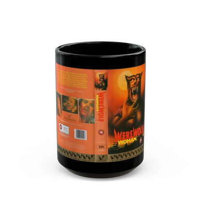 WEREWOLF WOMAN VIDPLEX ENTERTAINMENT GROUP (VHS COVER) - Black Coffee Mug-15oz-Go Mug Yourself