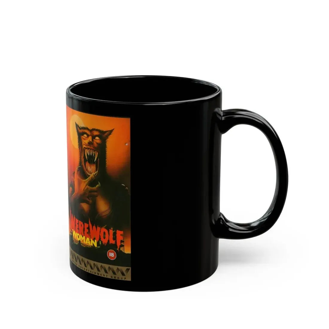 WEREWOLF WOMAN VIDPLEX ENTERTAINMENT GROUP (VHS COVER) - Black Coffee Mug - Go Mug Yourself