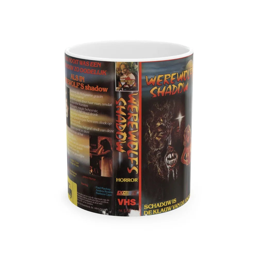 WEREWOLFS SHADOW (VHS COVER) - White Coffee Mug-11oz-Go Mug Yourself