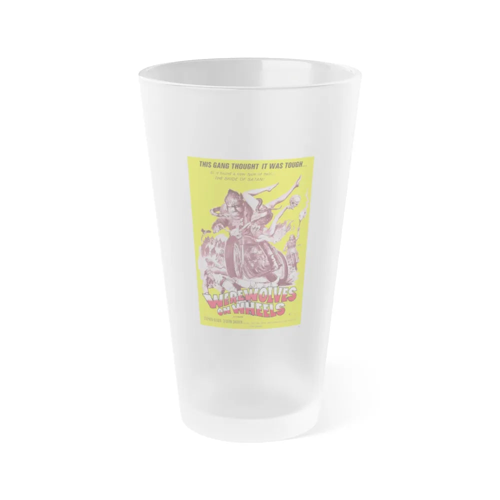 WEREWOLVES ON WHEELS 1971 Movie Poster - Frosted Pint Glass 16oz-16oz-Frosted-Go Mug Yourself