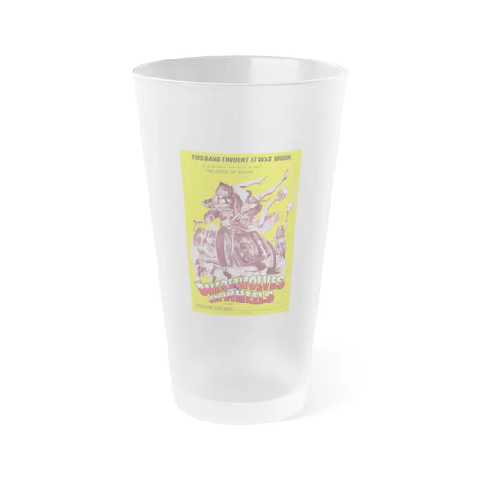 WEREWOLVES ON WHEELS 1971 Movie Poster - Frosted Pint Glass 16oz-16oz-Frosted-Go Mug Yourself