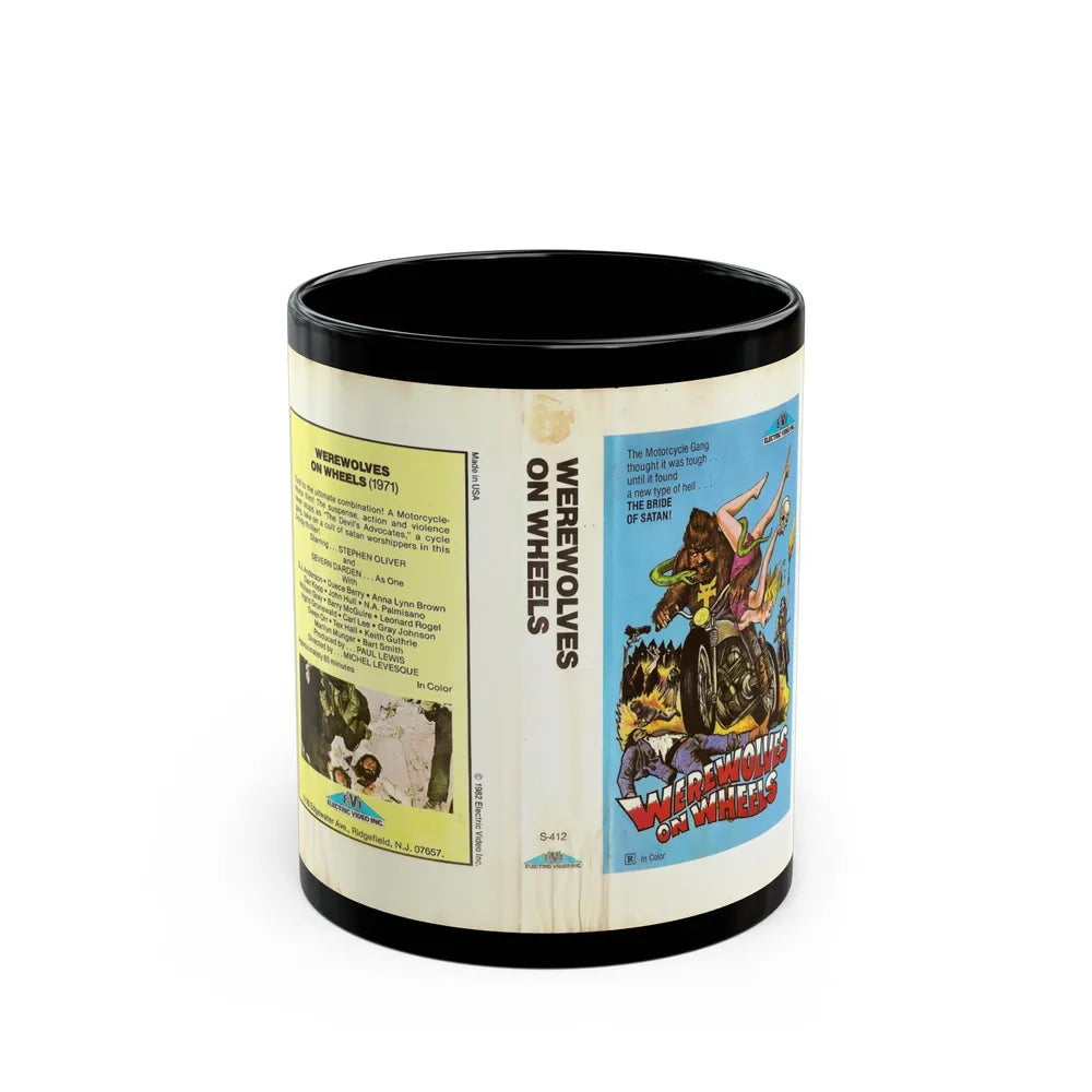 WEREWOLVES ON WHEELS EVI ELECTRIC VIDEO INC (VHS COVER) - Black Coffee Mug-11oz-Go Mug Yourself