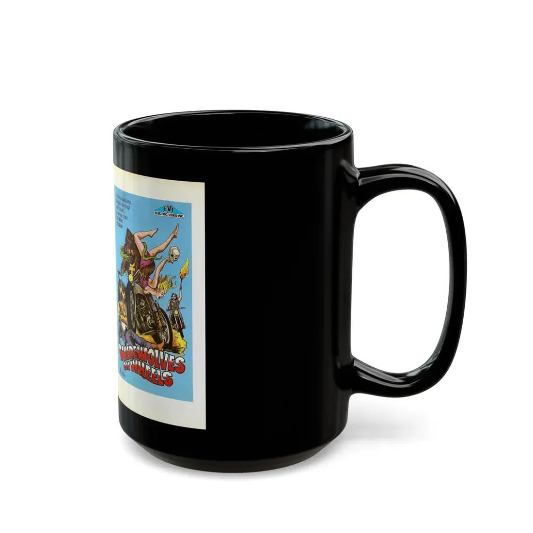 WEREWOLVES ON WHEELS EVI ELECTRIC VIDEO INC (VHS COVER) - Black Coffee Mug - Go Mug Yourself