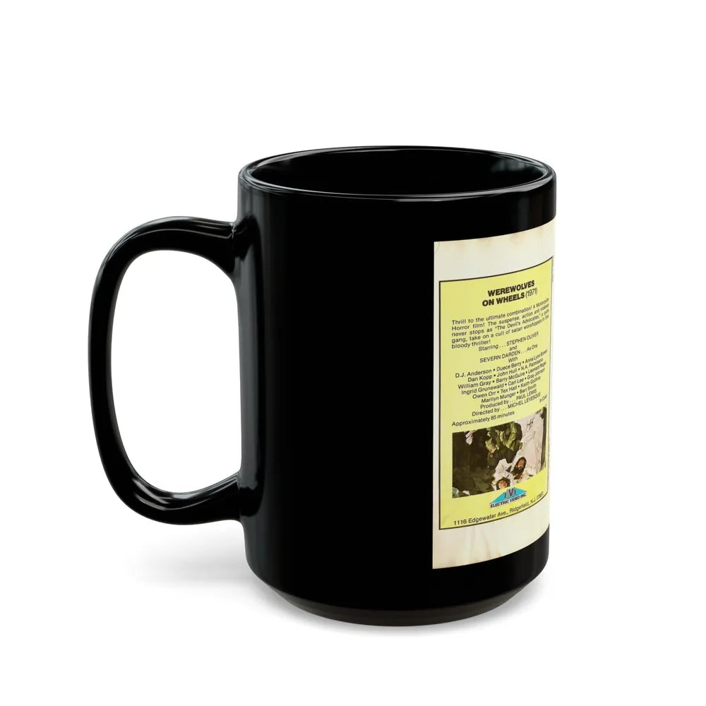 WEREWOLVES ON WHEELS EVI ELECTRIC VIDEO INC (VHS COVER) - Black Coffee Mug-Go Mug Yourself