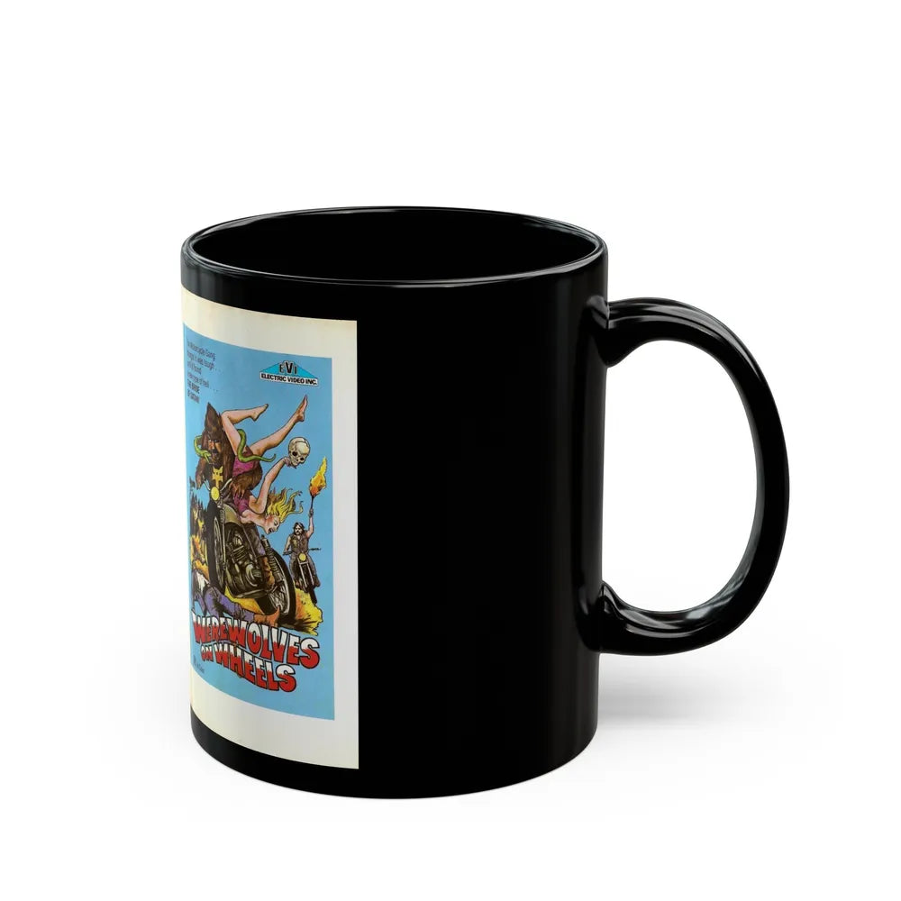 WEREWOLVES ON WHEELS EVI ELECTRIC VIDEO INC (VHS COVER) - Black Coffee Mug-Go Mug Yourself