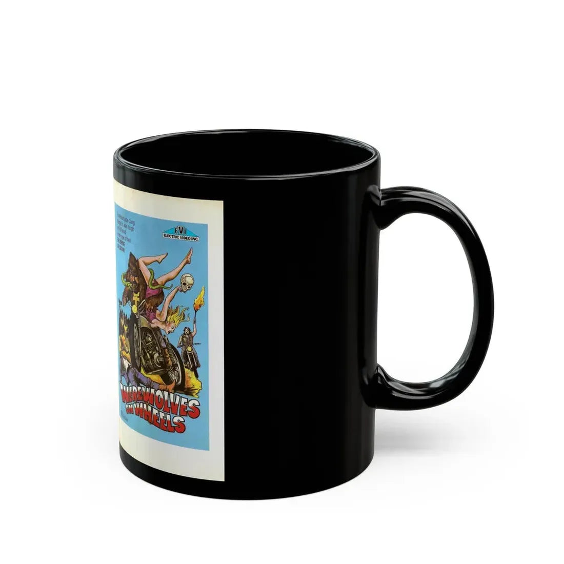 WEREWOLVES ON WHEELS EVI ELECTRIC VIDEO INC (VHS COVER) - Black Coffee Mug - Go Mug Yourself