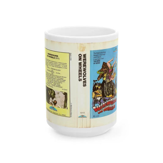 WEREWOLVES ON WHEELS EVI ELECTRIC VIDEO INC (VHS COVER) - White Coffee Mug 15oz - Go Mug Yourself
