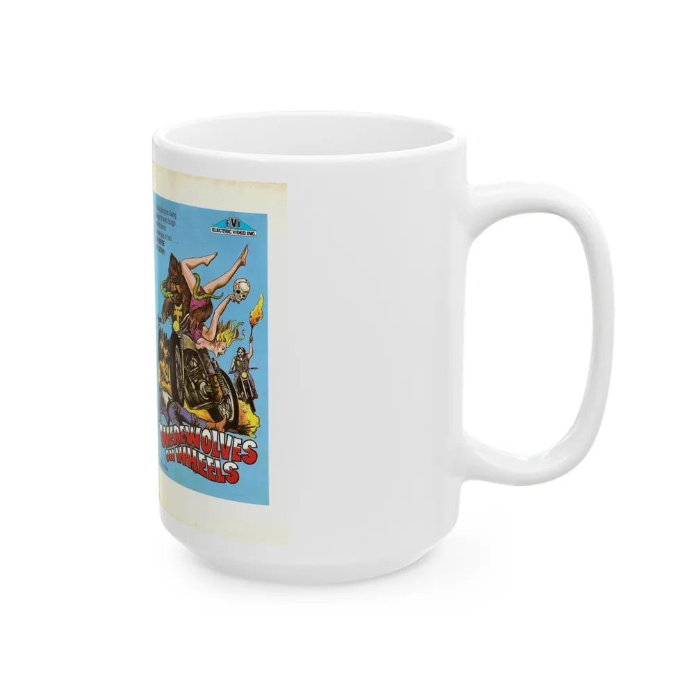 WEREWOLVES ON WHEELS EVI ELECTRIC VIDEO INC (VHS COVER) - White Coffee Mug-Go Mug Yourself