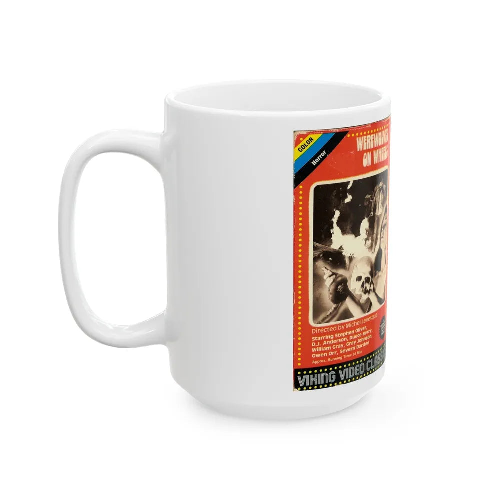 WEREWOLVES ON WHEELS (VHS COVER) - White Coffee Mug-Go Mug Yourself