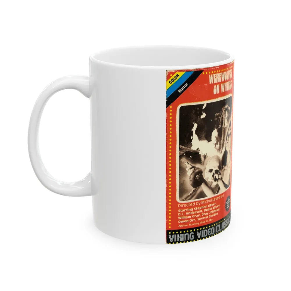 WEREWOLVES ON WHEELS (VHS COVER) - White Coffee Mug-Go Mug Yourself