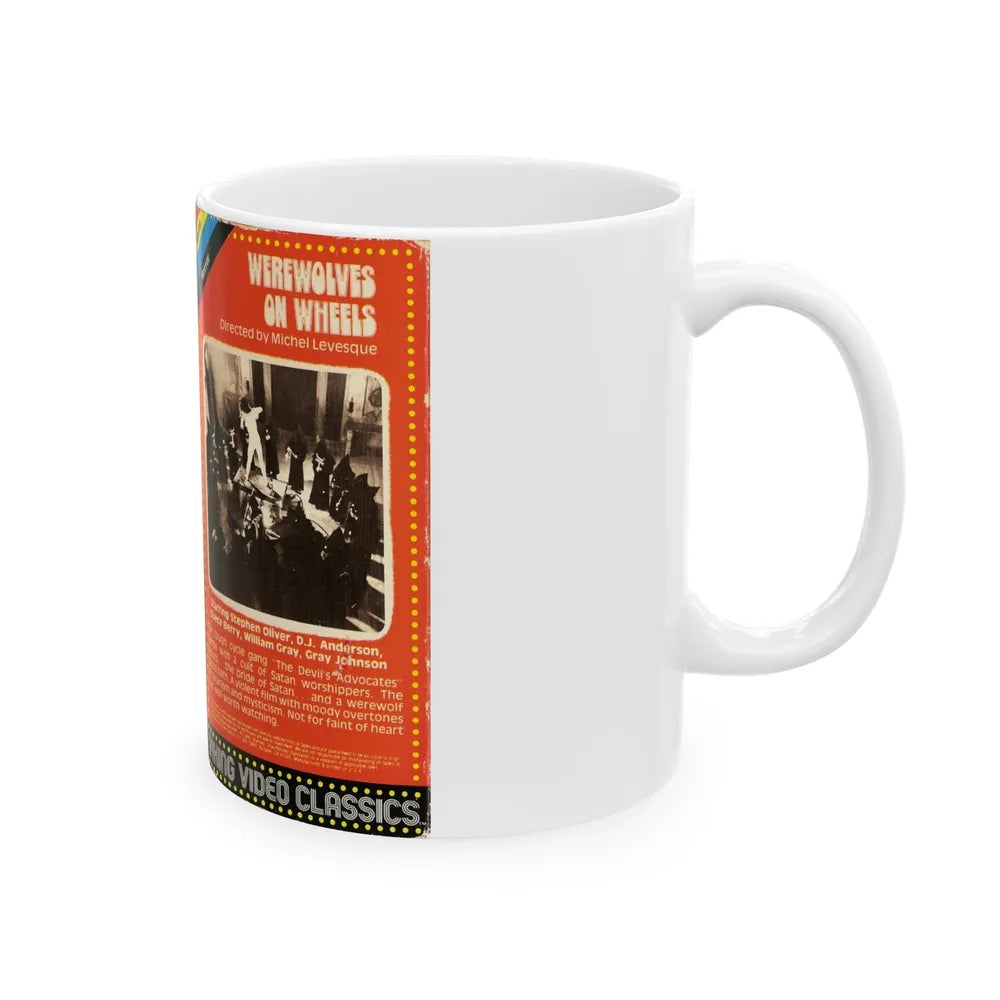 WEREWOLVES ON WHEELS (VHS COVER) - White Coffee Mug-Go Mug Yourself