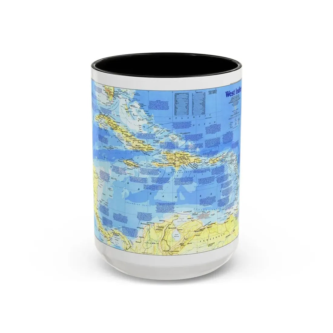 West Indies 1 (1987) (Map) Accent Coffee Mug 15oz Black - Go Mug Yourself