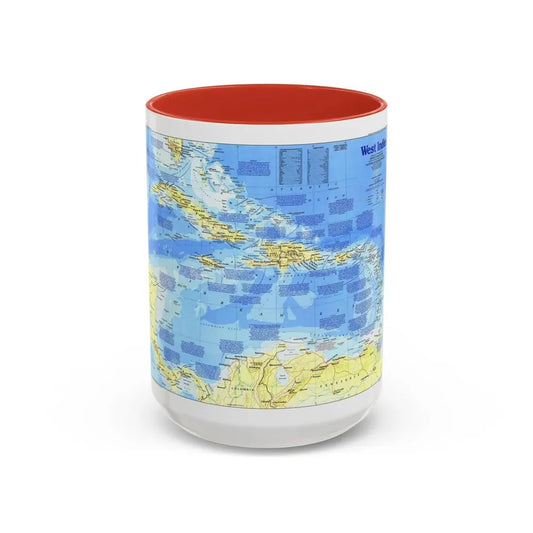 West Indies 1 (1987) (Map) Accent Coffee Mug 15oz Red - Go Mug Yourself