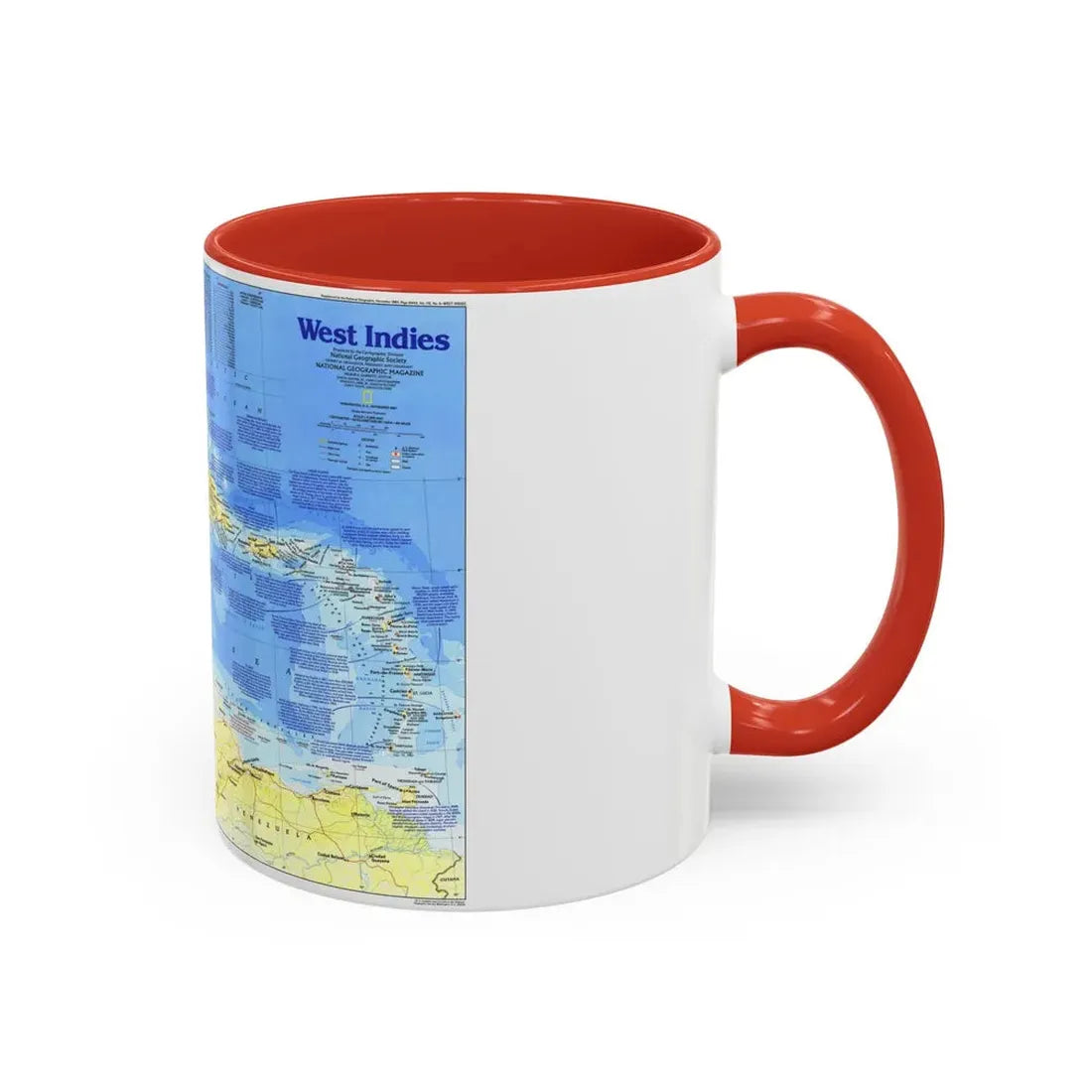 West Indies 1 (1987) (Map) Accent Coffee Mug - Go Mug Yourself