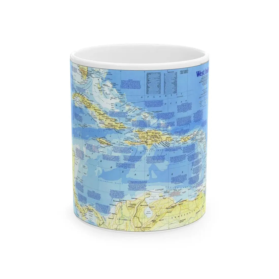 West Indies 1 (1987) (Map) White Coffee Mug 11oz - Go Mug Yourself