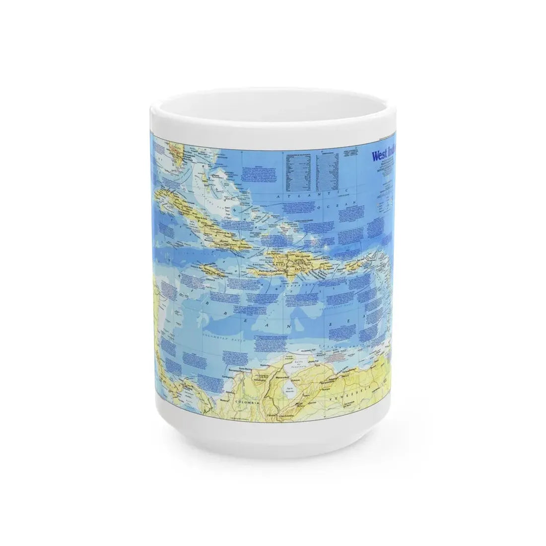 West Indies 1 (1987) (Map) White Coffee Mug 15oz - Go Mug Yourself