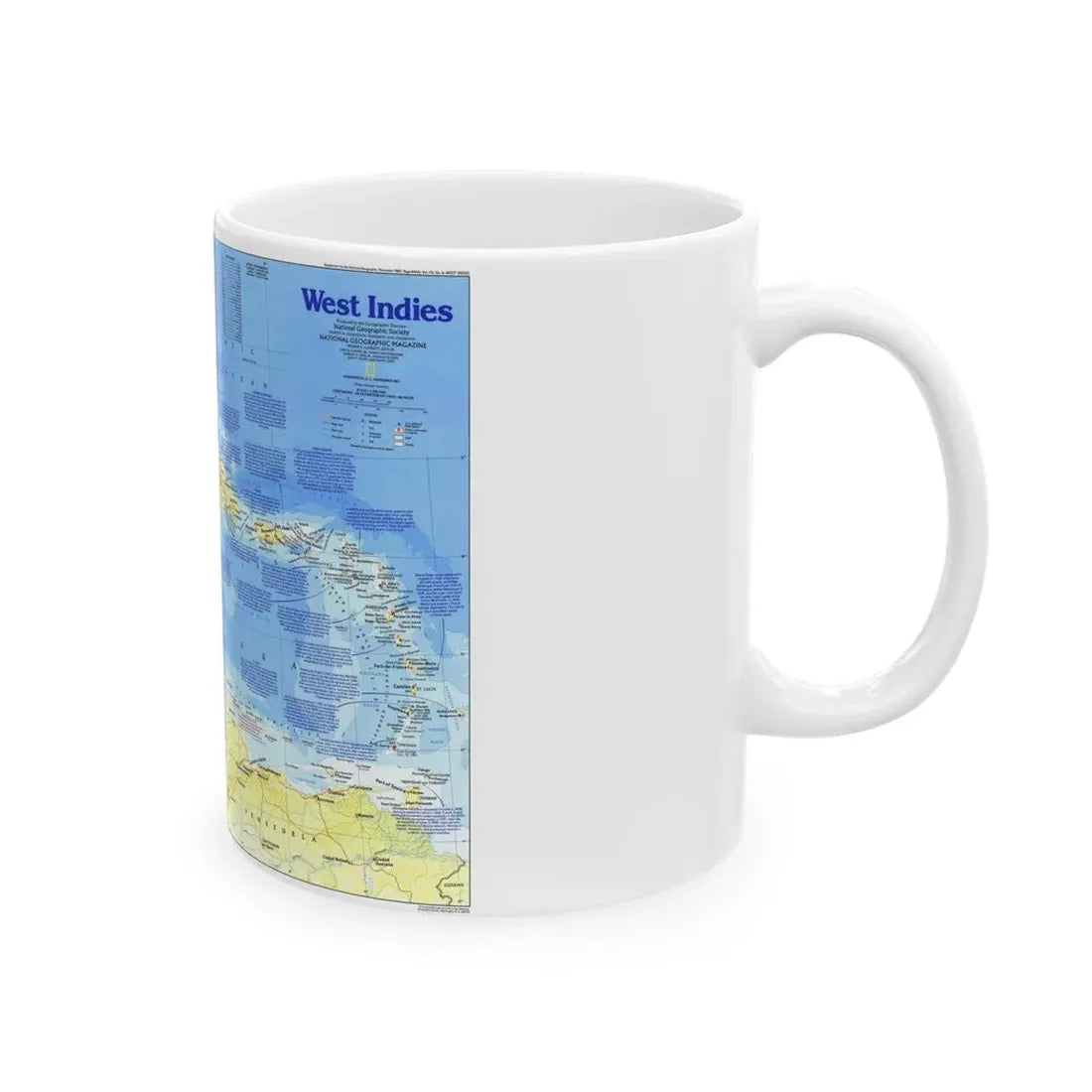 West Indies 1 (1987) (Map) White Coffee Mug - Go Mug Yourself