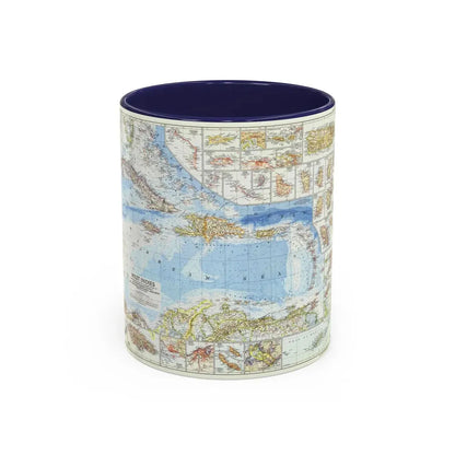 West Indies (1954) (Map) Accent Coffee Mug 11oz Navy - Go Mug Yourself