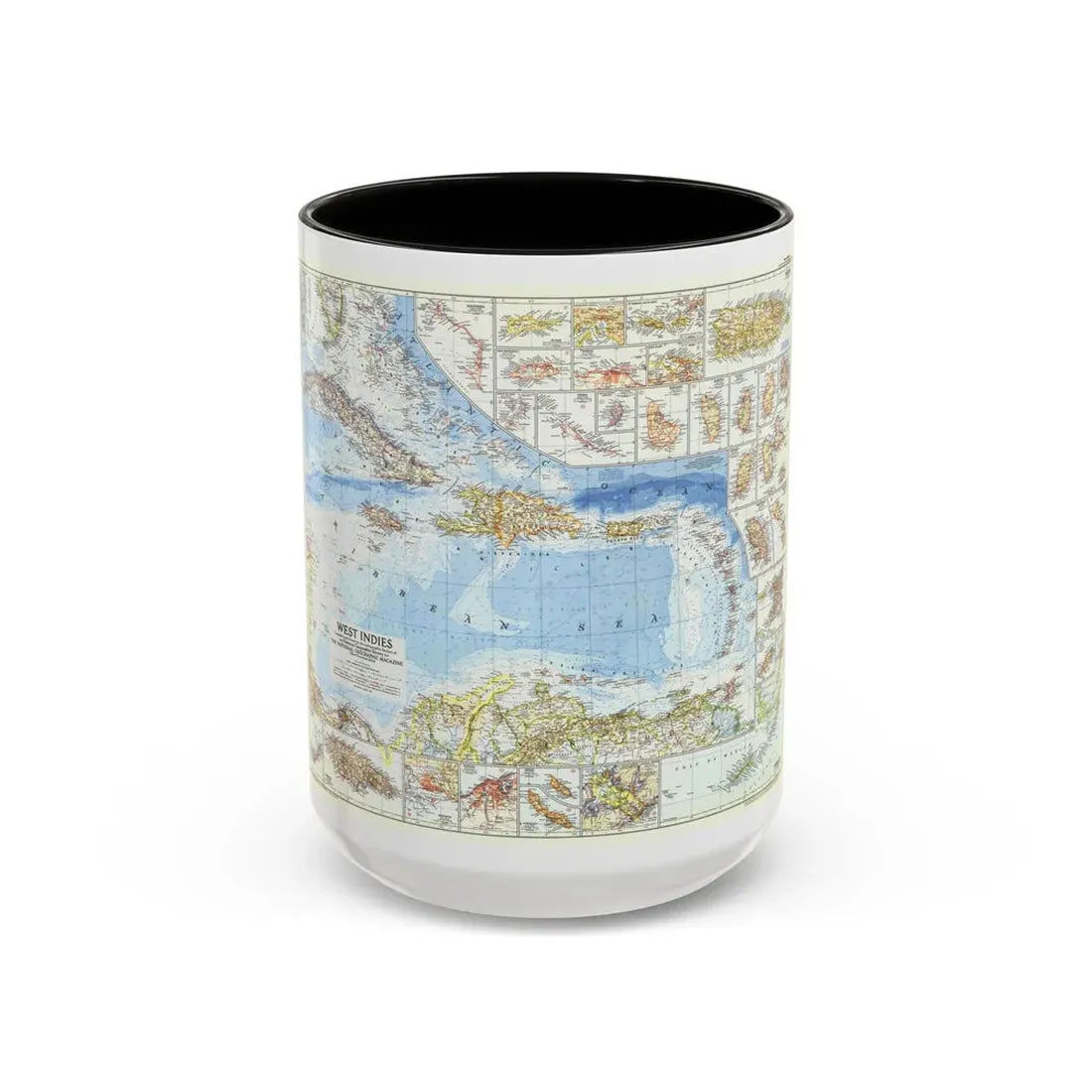 West Indies (1954) (Map) Accent Coffee Mug 15oz Black - Go Mug Yourself