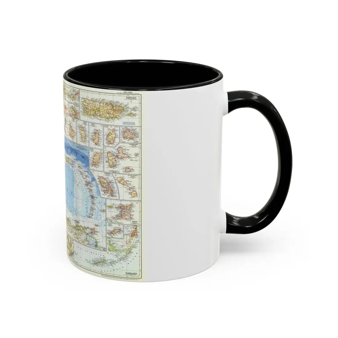 West Indies (1954) (Map) Accent Coffee Mug - Go Mug Yourself