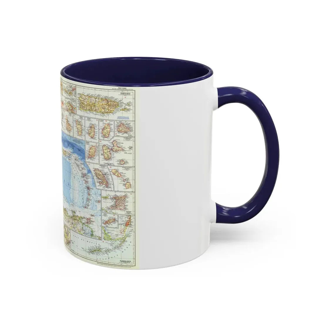 West Indies (1954) (Map) Accent Coffee Mug - Go Mug Yourself