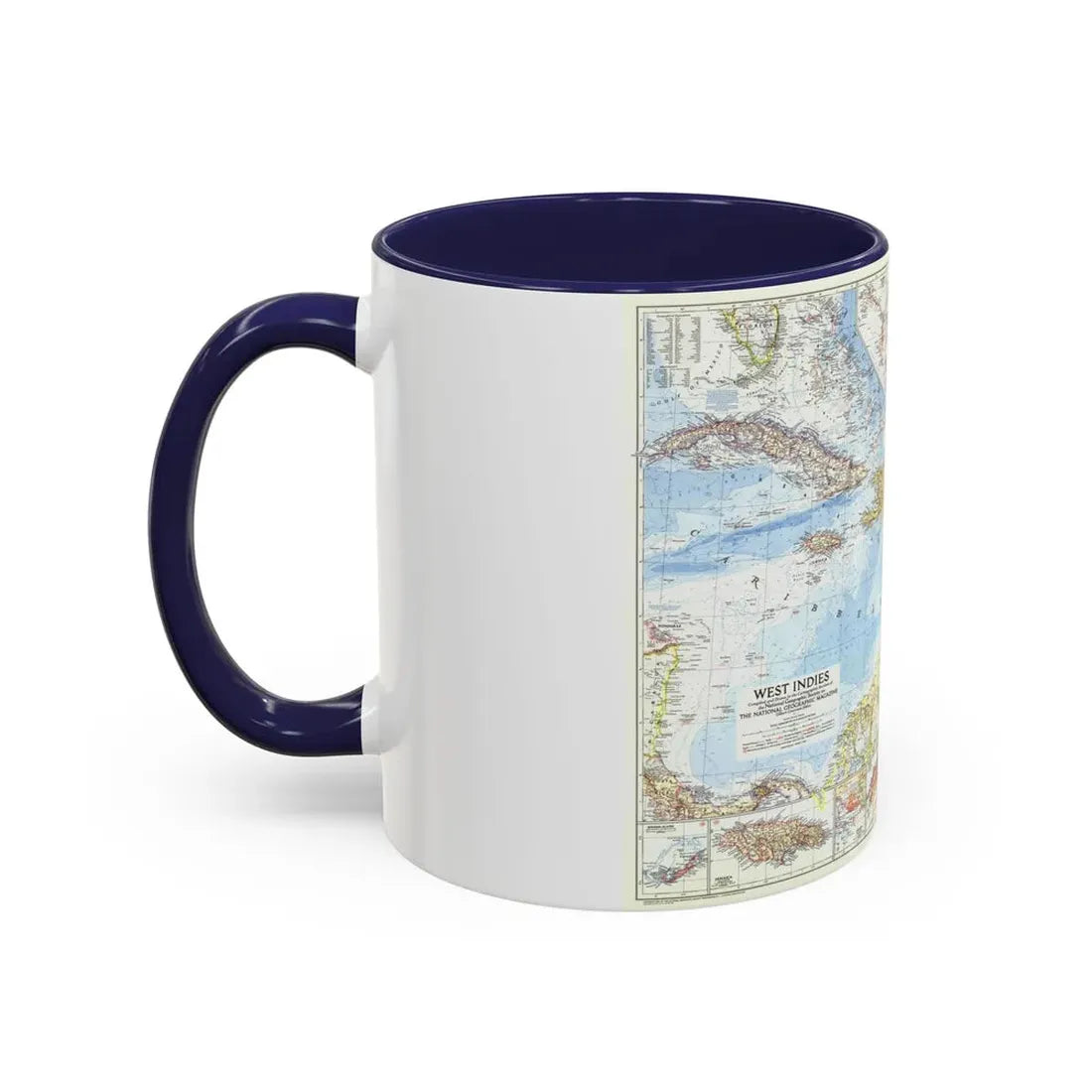 West Indies (1954) (Map) Accent Coffee Mug - Go Mug Yourself