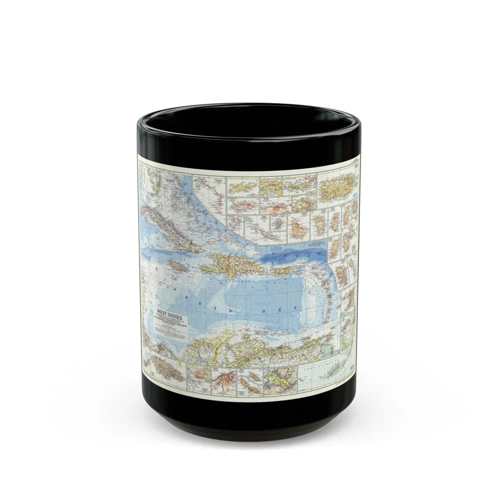 West Indies (1954) (Map) Black Coffee Mug-15oz-Go Mug Yourself