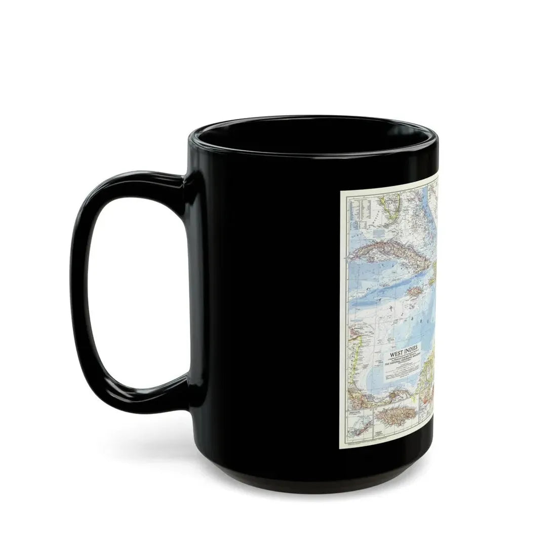West Indies (1954) (Map) Black Coffee Mug - Go Mug Yourself