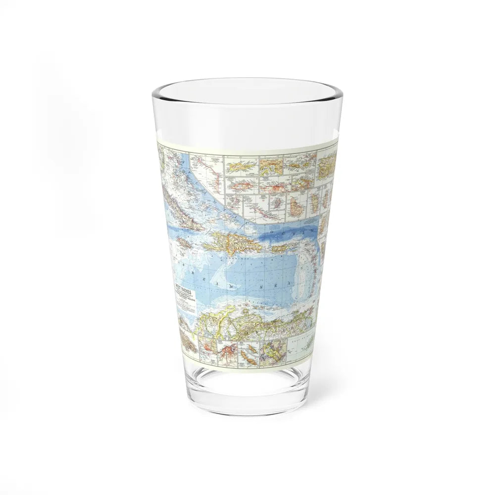 West Indies (1954) (Map) Pint Glass 16oz-16oz-Go Mug Yourself