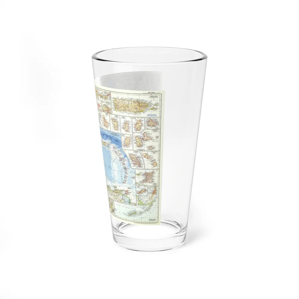 West Indies (1954) (Map) Pint Glass 16oz-Go Mug Yourself