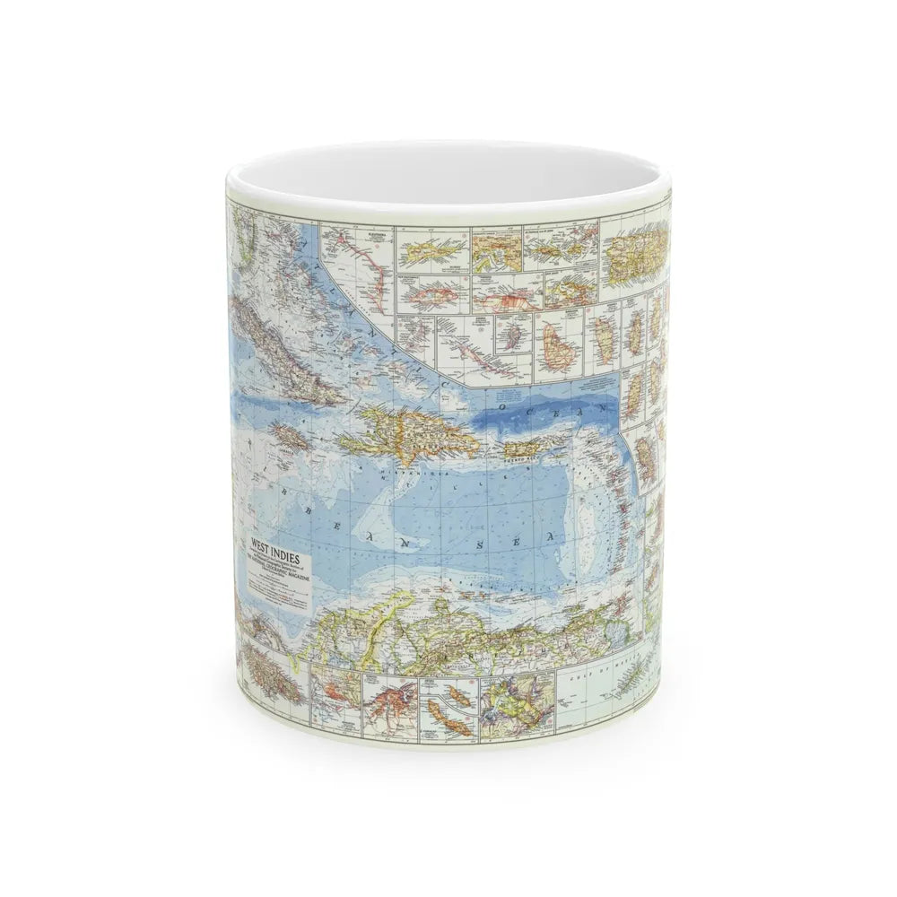 West Indies (1954) (Map) White Coffee Mug-11oz-Go Mug Yourself