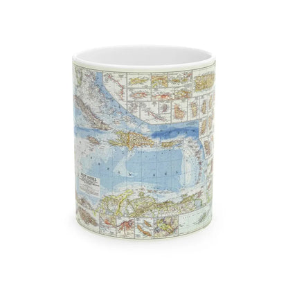 West Indies (1954) (Map) White Coffee Mug 11oz - Go Mug Yourself