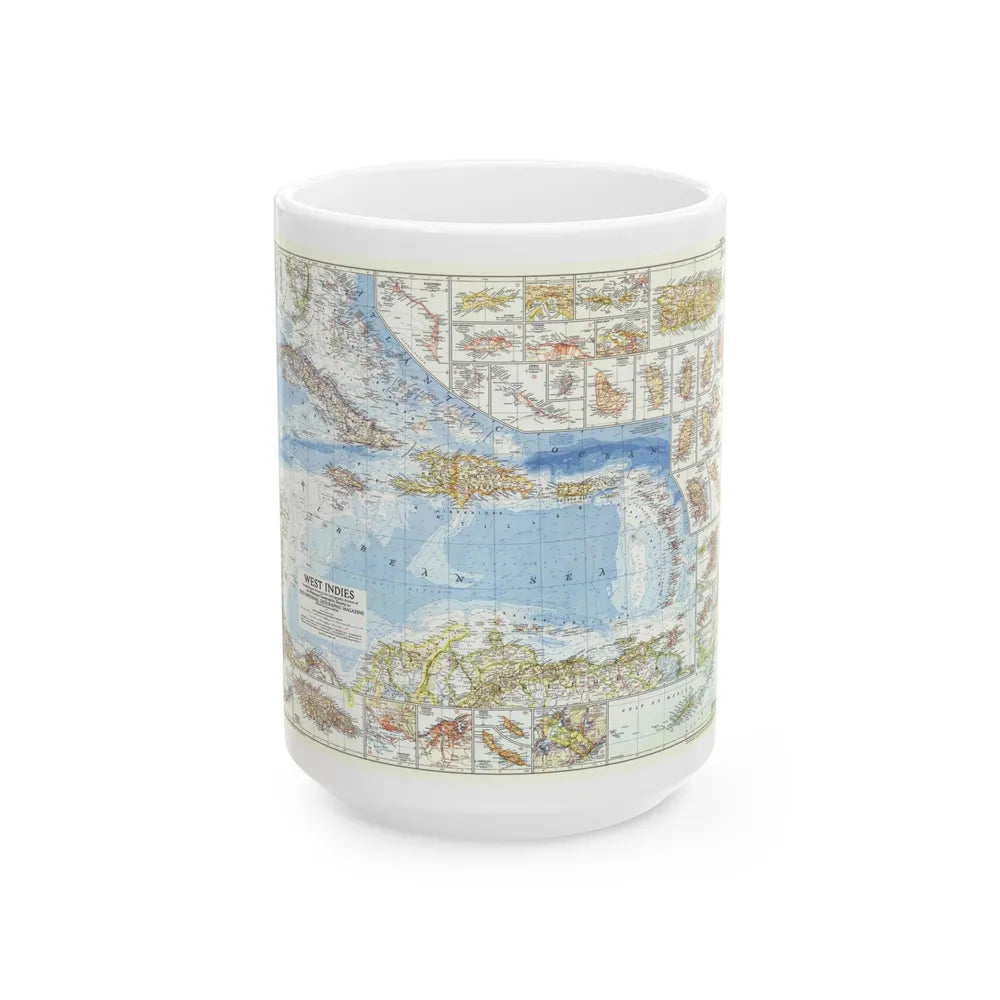 West Indies (1954) (Map) White Coffee Mug-15oz-Go Mug Yourself