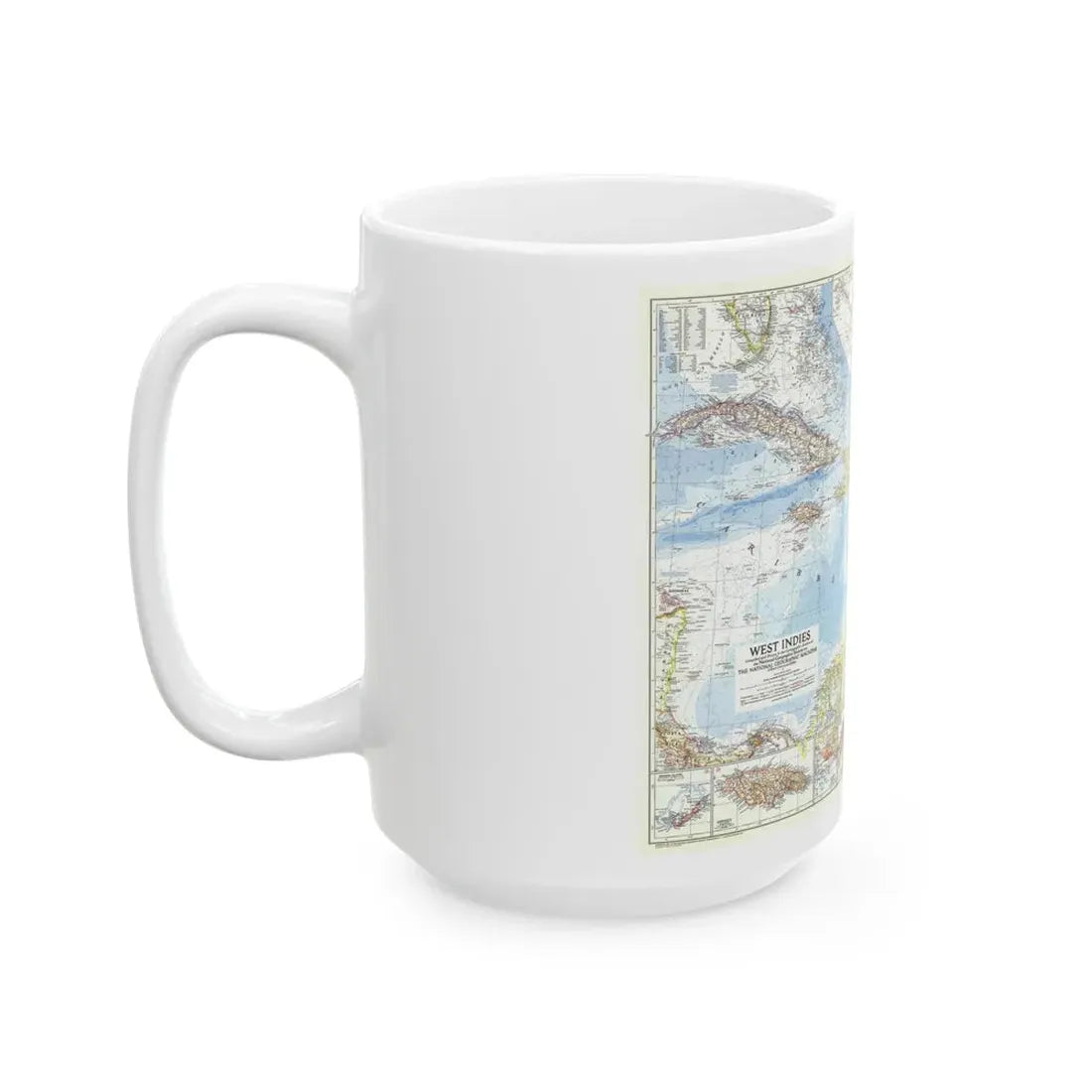 West Indies (1954) (Map) White Coffee Mug - Go Mug Yourself