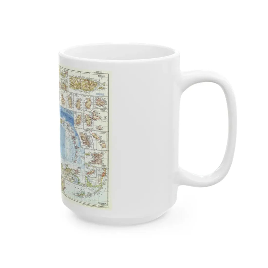 West Indies (1954) (Map) White Coffee Mug - Go Mug Yourself