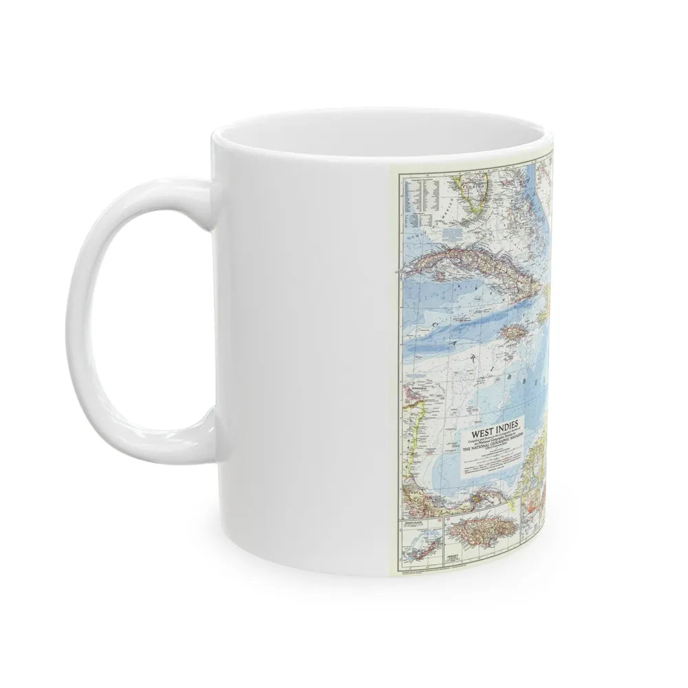 West Indies (1954) (Map) White Coffee Mug-Go Mug Yourself